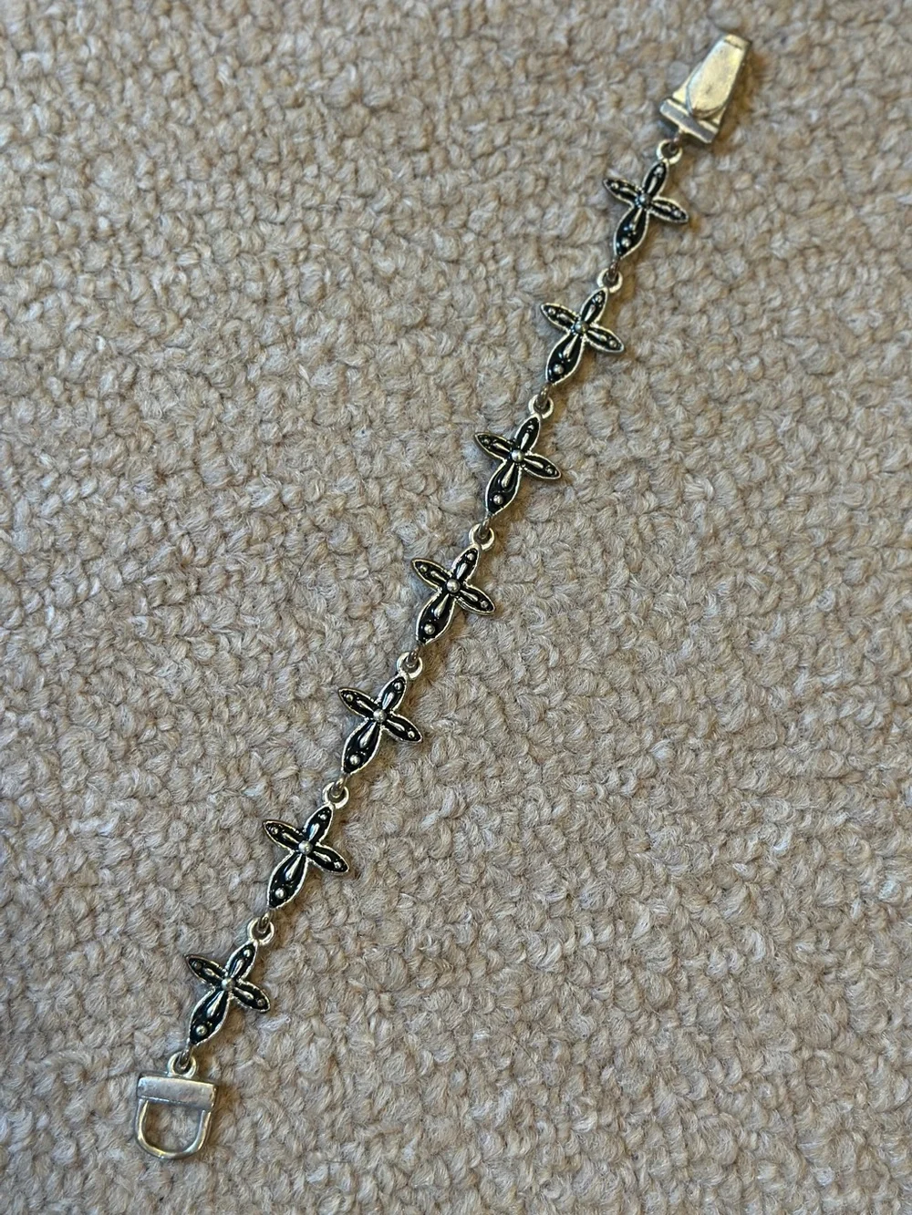 Link Bracelet, silver tone, vintage style, retro gothic whimsigoth